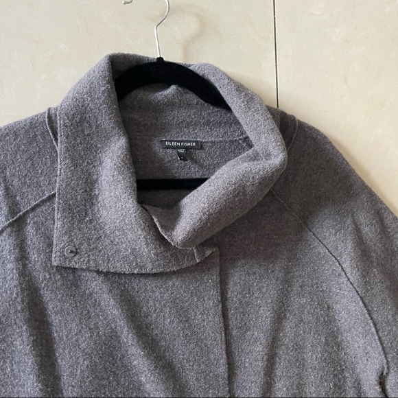 Eileen Fisher Funnel Collar Wool Jacket - Picture 4 of 9